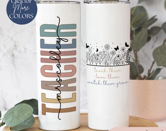 Personalized Teacher Tumbler With Name, Tumbler Gift for Teachers, Custom Teacher Appreciation Gift, Teacher Travel Mug, Teacher Name Cup