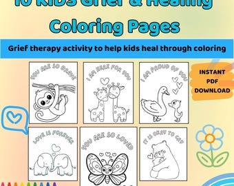 Libro para colorear sobre el duelo infantil: Actividad de sanación, herramientas de afrontamiento (PDF)
