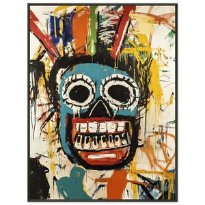 Poster di graffiti artistici vivaci - Figura astratta con grandi occhi e denti - Regalo di opera d'arte incorniciata