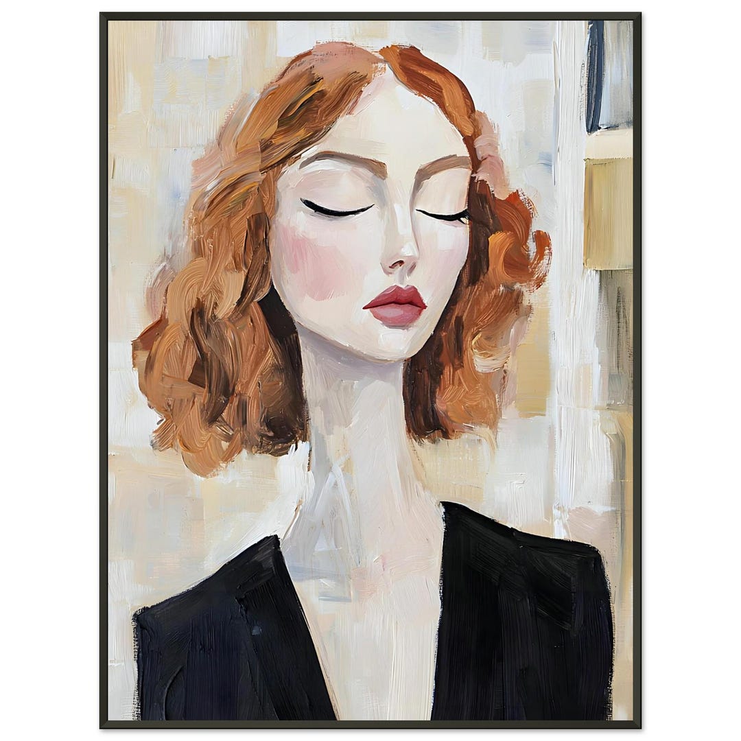 Abstract Woman Portrait Print – Modern Feminine Art Classic Matte Paper ...