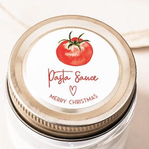 Tomato Pasta Sauce  Label in Sets of 20 with Custom Text _ Red Apples