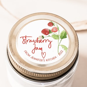 Strawberry Jam Label in Sets of 20 with Custom Text