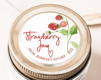 Strawberry Jam Label in Sets of 20 with Custom Text