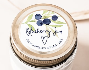 Blueberry Jam Label in Sets of 20 with Custom Text