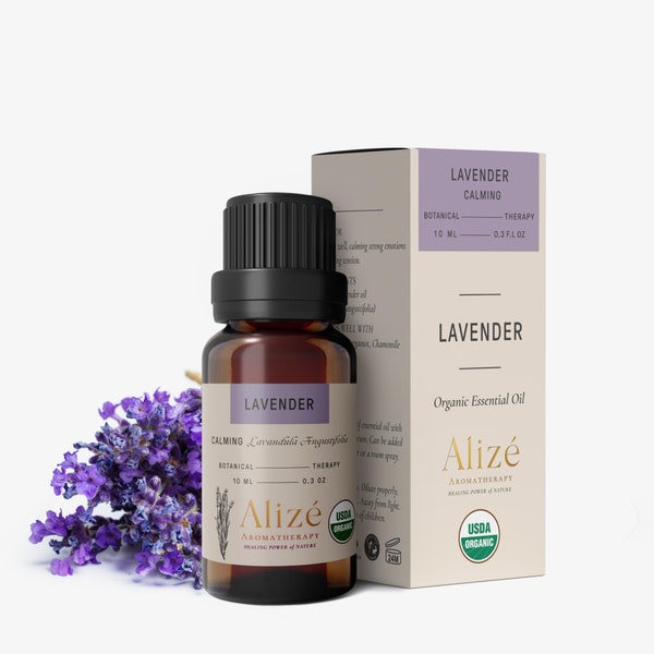 Ätherisches Alizé-Lavendelöl, USDA-zertifiziertes organisches 100% reines natürliches Aromatherapieöl, Öle von therapeutischer Qualität