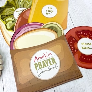 Prayer Sandwich Bible Lesson Kids Activity for Homeschool Bible Craft Scripture Lesson Prayer Journal How To Pray Activity Bible Crafts