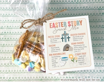 Easter Treat Topper for Holy Week Kids Resurrection Easter Story Holy Week Printable Sunday School Easter Snack Mix Printable Easter