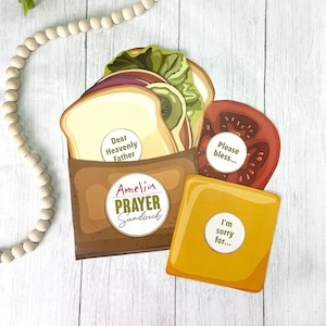 Actividad para niños con sándwich de oración Actividad de lección bíblica para la educación en el hogar Lección del Padrenuestro Diario de oración Actividad sobre cómo orar Manualidades bíblicas