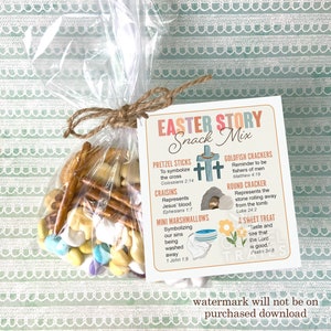 Easter Treat Topper for Holy Week Kids Resurrection Easter Story Holy Week Printable Sunday School Easter Snack Mix Printable Easter