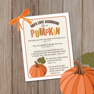 Atributos del amor de Dios para niños: calabazas para el otoño, impresión para el festival de la cosecha para niños, descarga instantánea cristiana como una calabaza, festival de otoño para niños