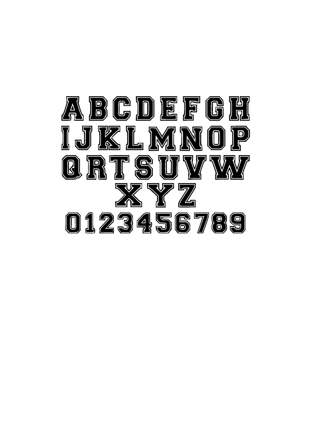 Varsity Font Svg, Block Font Svg, College Font, University Font