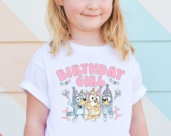 Birthday Girl Shirt Blue Dog Shirt Family Matching Shirt Blue Shirt Birthday Gift For Kids Girls Blue Birthday Party Tee Blue Gift For Her