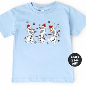 Disney Frozen Olaf Santa Hat Christmas Shirt Olaf Dancing Christmas Party Shirt Disney Frozen Christmas Shirt Disney Toddler Christmas Shirt