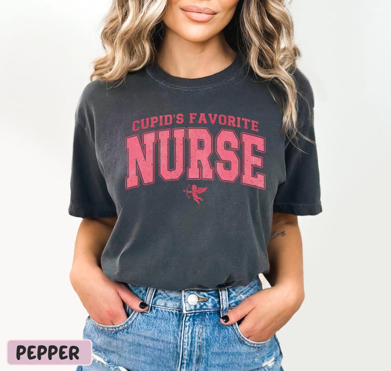 a woman wearing a black shirt that says cup's favorite nurse