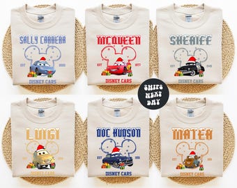 McQueen Cars and Friends Christmas Sweatshirt Disney Christmas Sweatshirt Christmas Family Sweatshirts Lightning McQueen Disney Sweatshirts