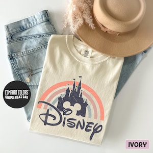 Disney Shirt Rainbow Disney Castle Tee Disneyland Shirt Retro Disney Comfort Colors® Tee Disney Family Trip Shirt Disneyworld Matching Shirt