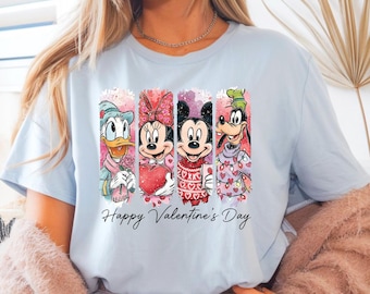 Disney Valentines Day Shirt Mickey And Friends Shirt Mickey & Minnie Valentine Sweatshirt Matching Disney Couples Happy Valentines Day Shirt