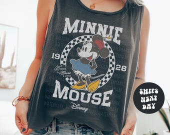 Disney Tank Top Minnie Mouse Jersey Tank Retro Minnie Mouse Comfort Colors® Tank Top Disney Vacation Disneyland Minnie Magic Kingdom Tanktop