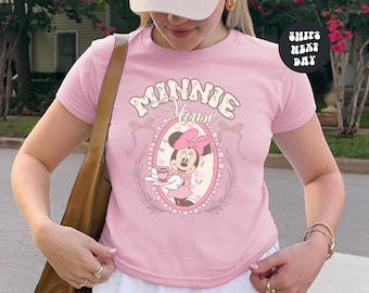 Disney Coquette Bow Minnie Baby Tee Minnie Mouse Comfort Colors® Tank Womens Disney Croptop Disney Trip Tank Top Disney Girls Trip Y2K Shirt