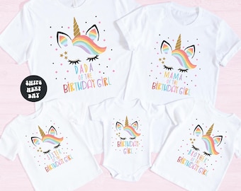 Custom Birthday Girl Unicorn Shirt Matching Family Birthday Shirts Girl Birthday Party Outfit Birthday Unicorn Shirt Girl 1st Birthday Shirt