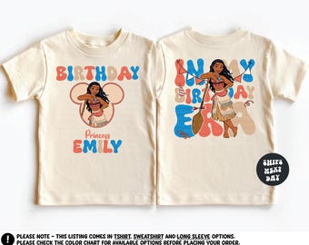 Custom Moana Birthday Girl Shirt Disney Princess Toddler Shirt Disneyland Moana Birthday Shirt Matching Disney Family Birthday Trip Shirts