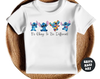 Autism Awareness Stitch Shirt Disney Stitch Sweatshirt It's Okay To Be Different Shirt Autism Support Advocate Shirt Autism Toddler Shirt