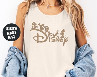 Disney Tank Top Mickey And Friends Silhouette Tank Top Retro Disney Family Trip Matching Tank Tops Disneyland Comfort Colors® Tank Top