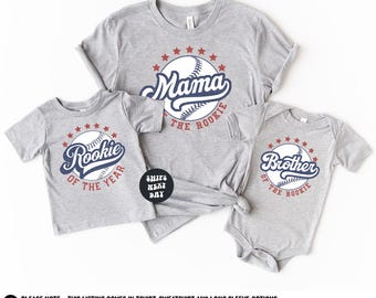 Custom Birthday Shirt Baseball Birthday Matching Family Birthday Shirts Mama Of The The Rookie Shirt Birthday Sweatshirt Sports Birthday Tee