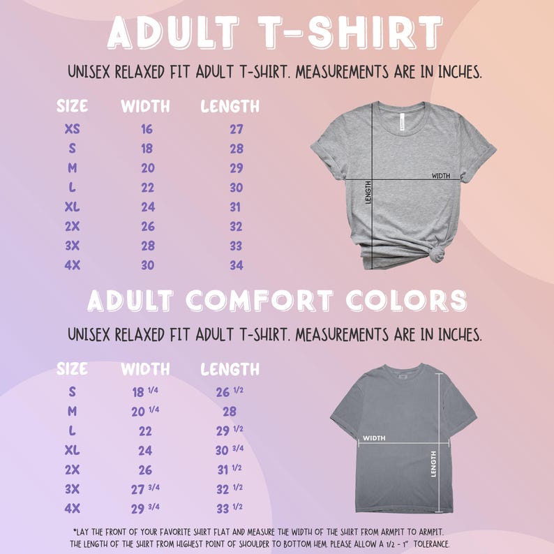 a t - shirt size guide for adults and children