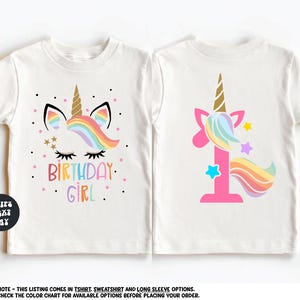 Birthday Girl Unicorn Shirt Birthday Shirt Girls Birthday Party Shirt Birthday Gifts Daughter Birthday Unicorn Shirt Girl 1st Birthday Shirt