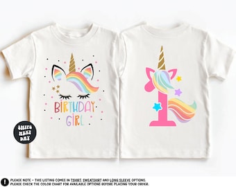 Birthday Girl Unicorn Shirt Birthday Shirt Girls Birthday Party Shirt Birthday Gifts Daughter Birthday Unicorn Shirt Girl 1st Birthday Shirt