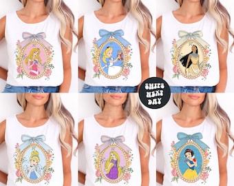 Disney Princess Tank Top Coquette Disney Princess Comfort Colors® Tank Top Matching Disney Girls Trip Tanks Disney Group Trip Girls Tank Top