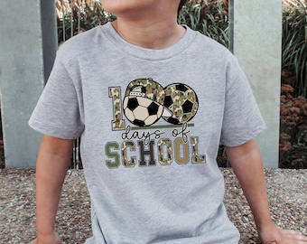 Boys 100 Days of School Shirt Camo SOCCER 100 Days Shirt 100th Day of School Soccer Boys 100th Day of School Sweatshirt Boys Soccer Shirt