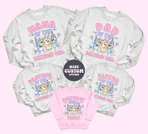 Blue Birthday Girl Sweatshirt Custom Birthday Shirt Girl Birthday Personalized Birthday Girl Shirt Cute Birthday Toddler Kid Birthday Gift
