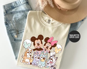 Disney Comfort Colors® Shirt Disney Blue Dog Shirt Disney World Shirt Disneyland Magical Kids Matching Shirts Best Day Ever Blue Dog Shirt