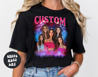 Custom Photo Collage Shirt Custom Bootleg Girlfriend Shirt Personalized Birthday Shirt Bootleg Gift For Girlfriend Shirt Cute Birthday Gifts