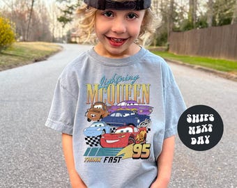 Lightning McQueen Shirt Retro Cars Movie Shirt WDW Family Vacation Shirt Piston Cup Shirt Toddler Kids Cars Land Shirt  Cars Sweatshirt