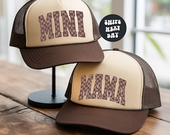 Mama Foam Trucker Hat Mama Hat Checkered Mama Hat Gift For Mom Retro Matching Mama Mini Hat Checkered Pattern Hat Gift For New Mom Retro Mom