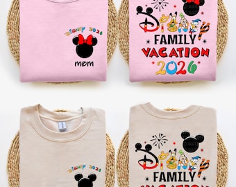 Custom Disney Shirt Disney Family Vacation 2026 Sweatshirt Personalized Disney Shirt Matching Disney Family Trip 2026 Shirts Matching Shirts