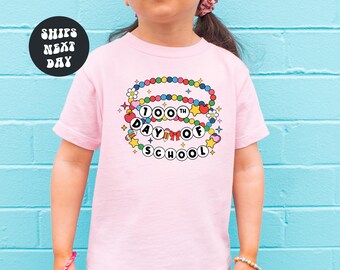 100 Days Of School Bracelet Shirt Girls 100 Days of School Outfit Celebrate 100th Day Funny Teacher Shirts Teacher Comfort Colors® T-Shirt