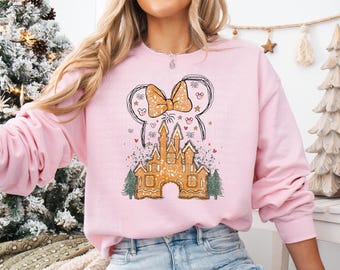 Christmas Sweatshirt Disney Gingerbread Castle Sweatshirt Disney World Family Vacation Sweatshirt Disneyland Sweatshirt Toddler Shirt Kids