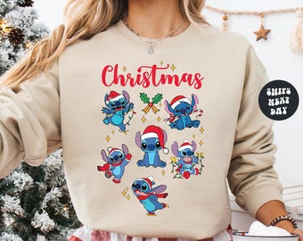 Disney Stitch Christmas Sweatshirt Disney Stitch Sweatshirt Matching Christmas Family Disney Trip Sweatshirt Lilo And Stitch Christmas Gift