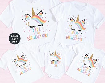 Custom Birthday Girl Unicorn Shirt Matching Family Birthday Shirts Girl Birthday Party Outfit Birthday Unicorn Shirt Girl 1st Birthday Shirt