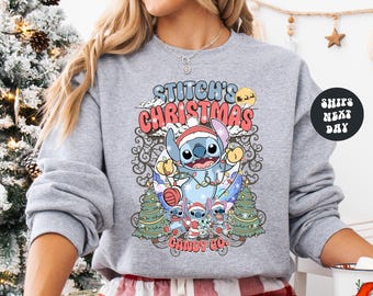Stitch Christmas Sweatshirt Lilo And Stitch Christmas Stitch Sweatshirt Disney Sweatshirt Stitch Candy Co Sweatshirt Disney Christmas Gift