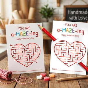 Labyrinthe Saint-Valentin pour enfants | Pot à crayons (PDF)