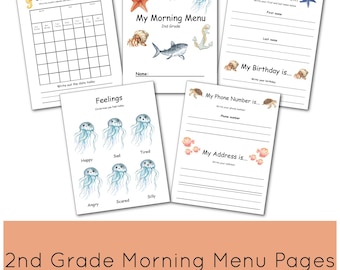 2nd Grade Morning Menu Printable | Fun Educational Activities (PDF)