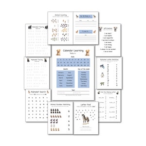 Personalized Morning Menu for preschoolers and kindergarteners including a menu cover and 27 educational pages printed on cardstock image 8