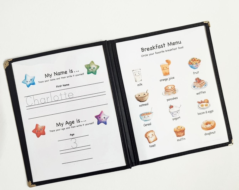 Personalized Morning Menu for Toddlers | Custom Name & Age + 21 ...