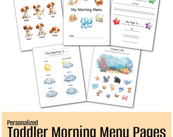 Personalized Toddler Morning Menu Pages
