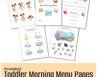 Personalized Toddler Morning Menu Pages